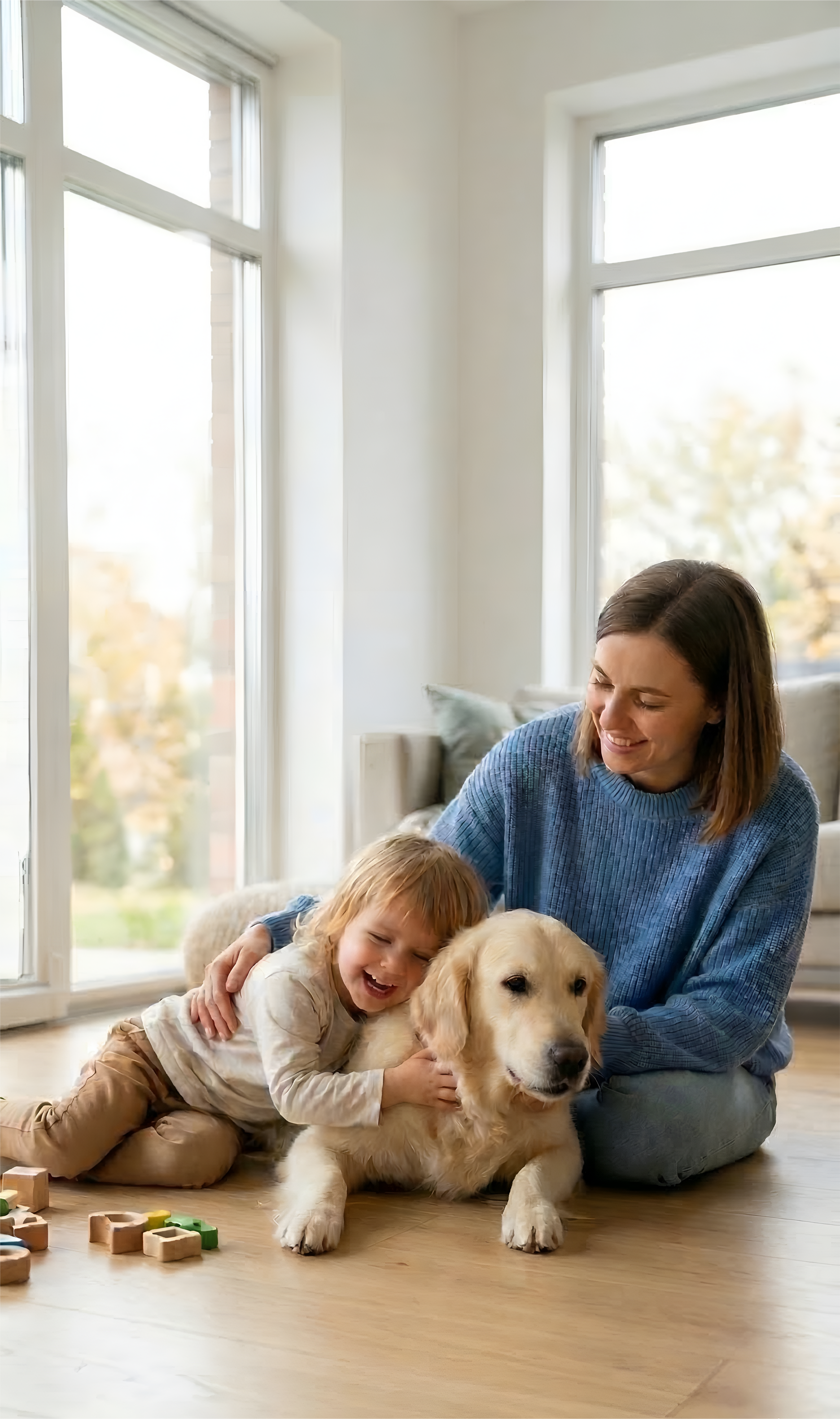 Child playing safely at home